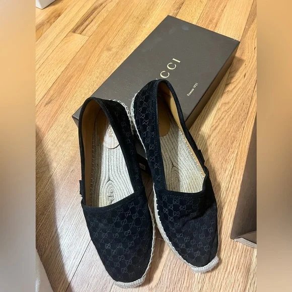 Gucci suede softy micro GG espadrille black size 38+ - Picture 3 of 4